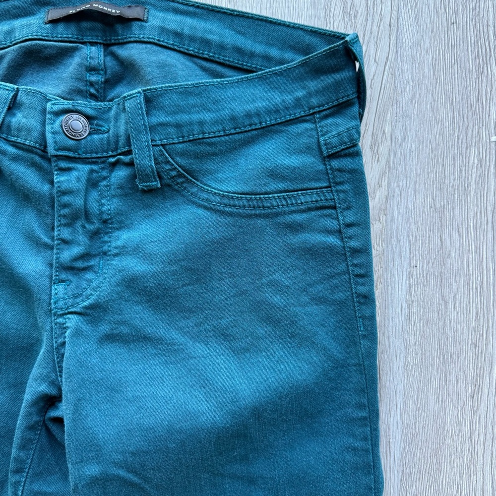 Flying Monkey Skinny Teal Denim Jeans - Picture 7 of 16